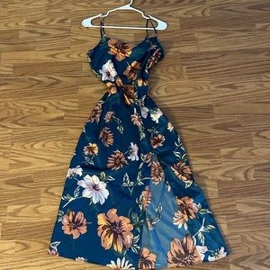 Blue floral dress